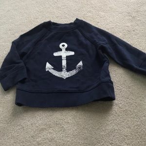 Janie & Jack anchor blue sweatshirt 12-18 months